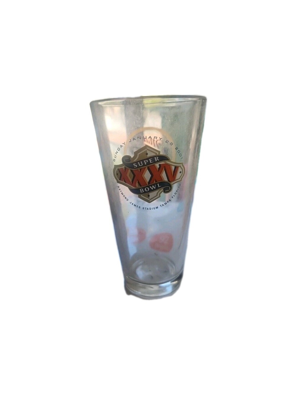 Miller Lite Super Bowl XXXV 2001 Pint Glass New York Giants Ravens NFL Tampa